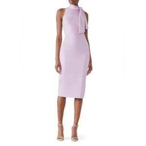 Badgley Mischka Lilac Neck Tie Sheath Dress Size 2